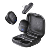 Acefast R1 Wireless Lavalier Dual Microphone For Iphone Android Usb C 360° Omnidireional Deep Ai Noise Cancellation Black